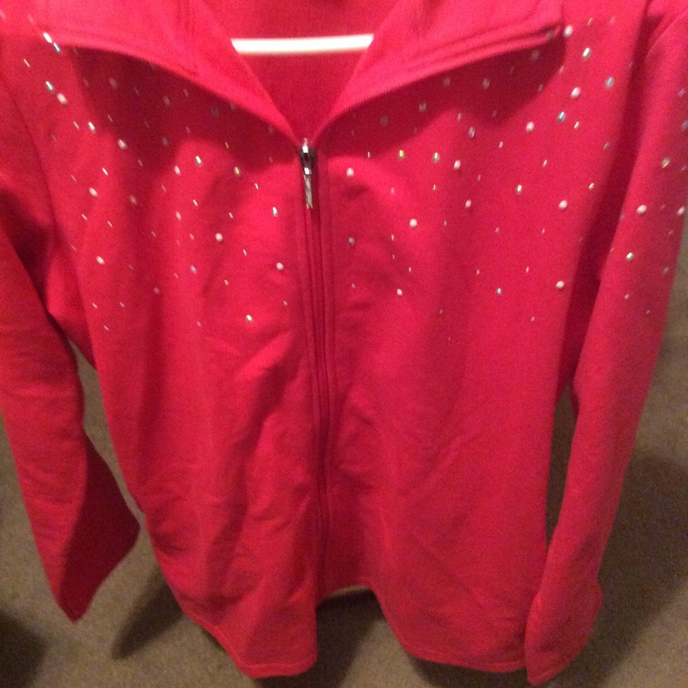 Quacker  Factory medium zip front top/jacket